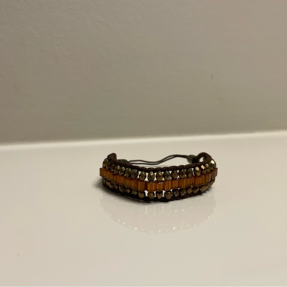 American Eagle Beaded Bracelet with Earthy Tones